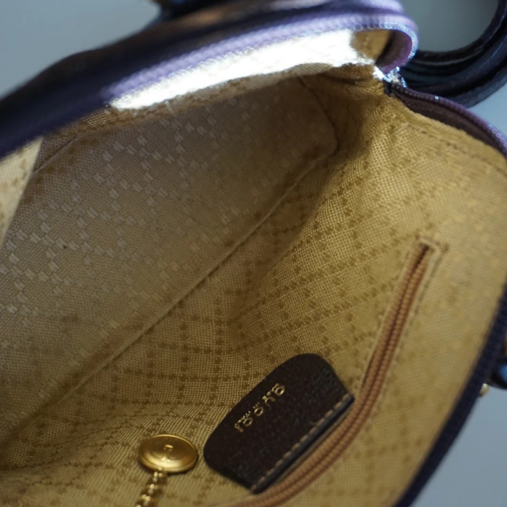 “Gucci” 80’s Brown Suede Mini Vintage Bamboo Handbag - Picture 6 of 10